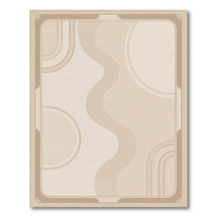 Beige and Neutral Wave Beige Neutral Abstract Wave Area Rug