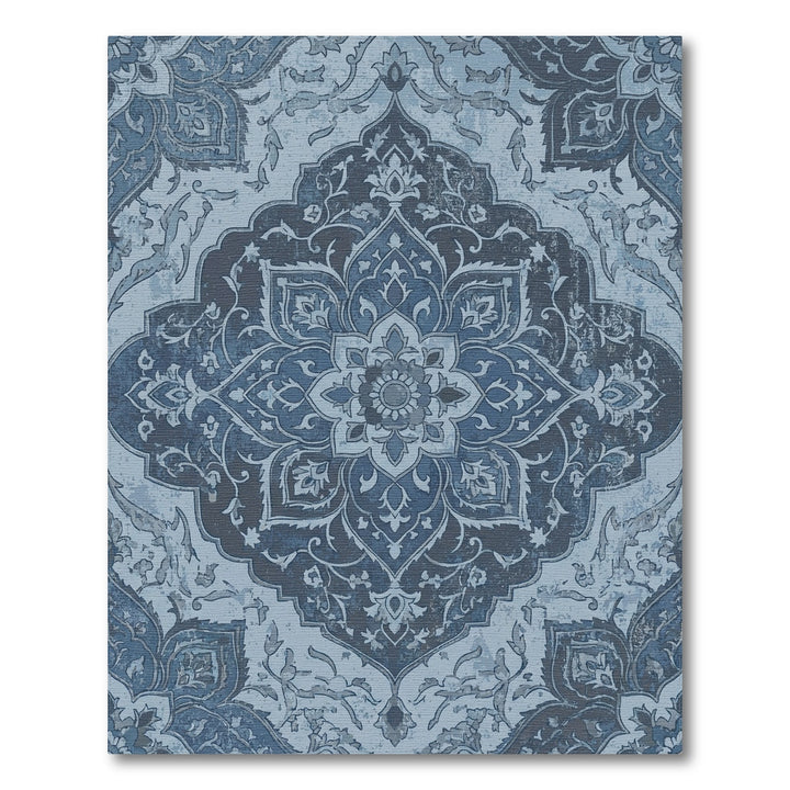 Antique Blue Floral Medallion Rug