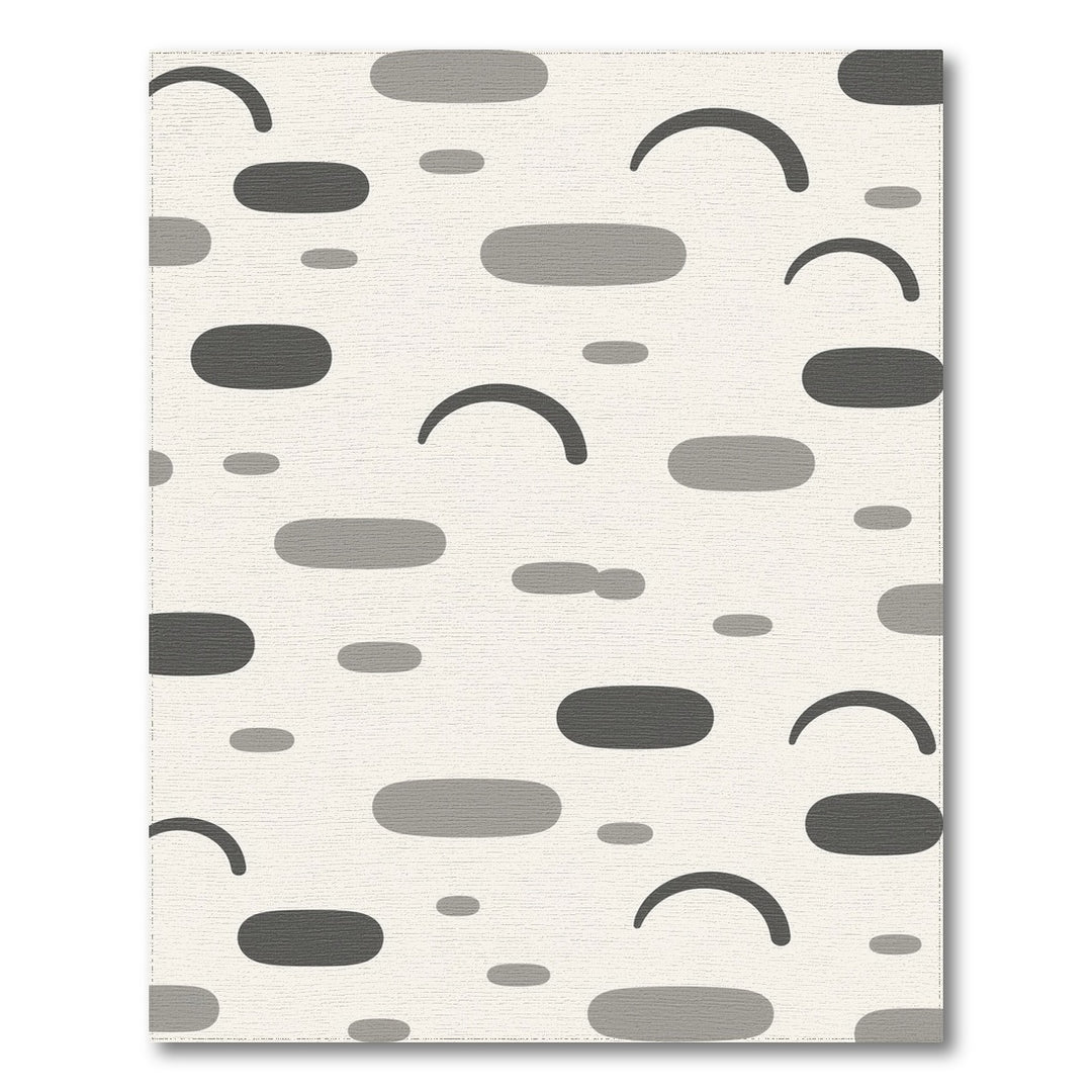 Grey Abstract Shapes Area Rug