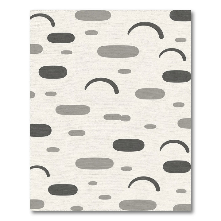 Grey Abstract Shapes Area Rug