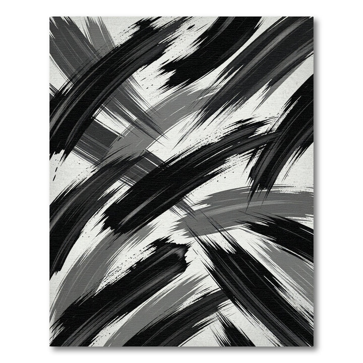 Bold Monochrome Brush Stroke Rug
