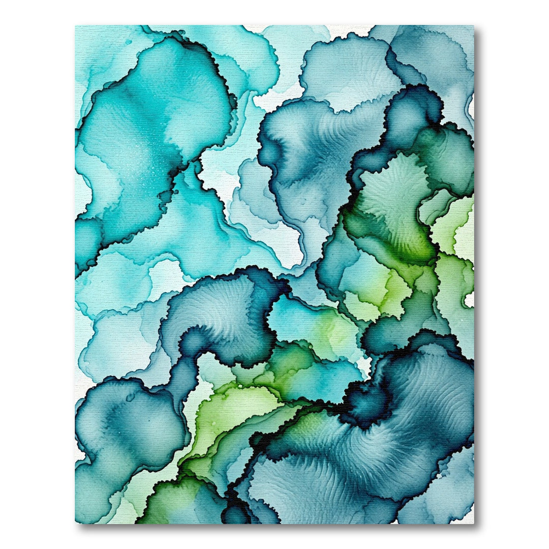Aqua Teal Blue Emerald Flow Rug