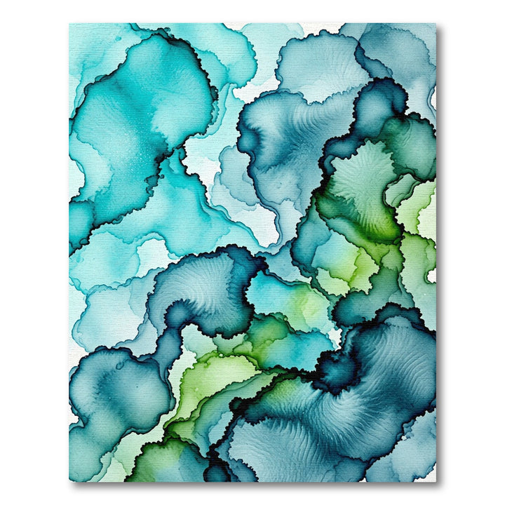 Aqua Teal Blue Emerald Flow Rug