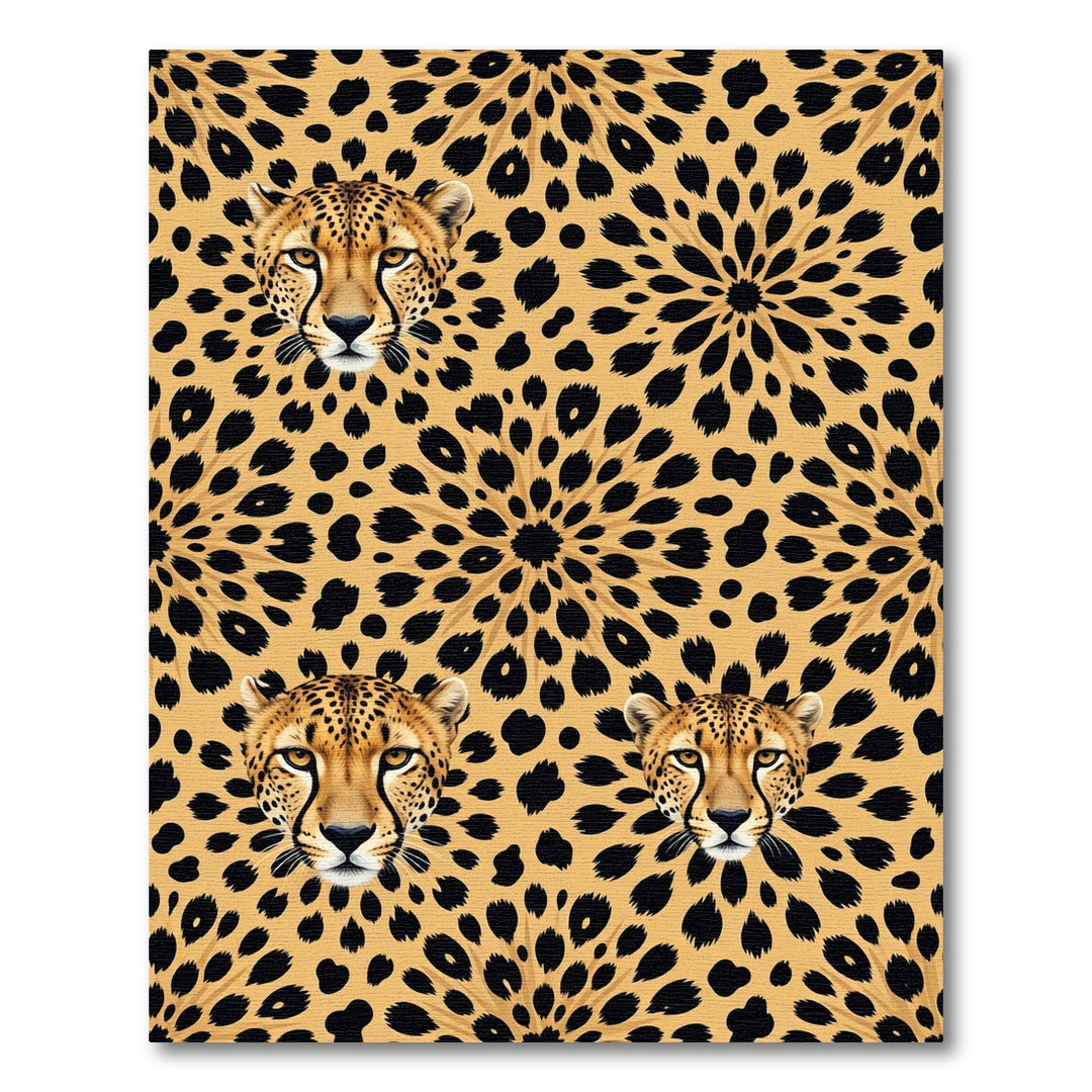 Exotic Cheetah Spots Floral Rug