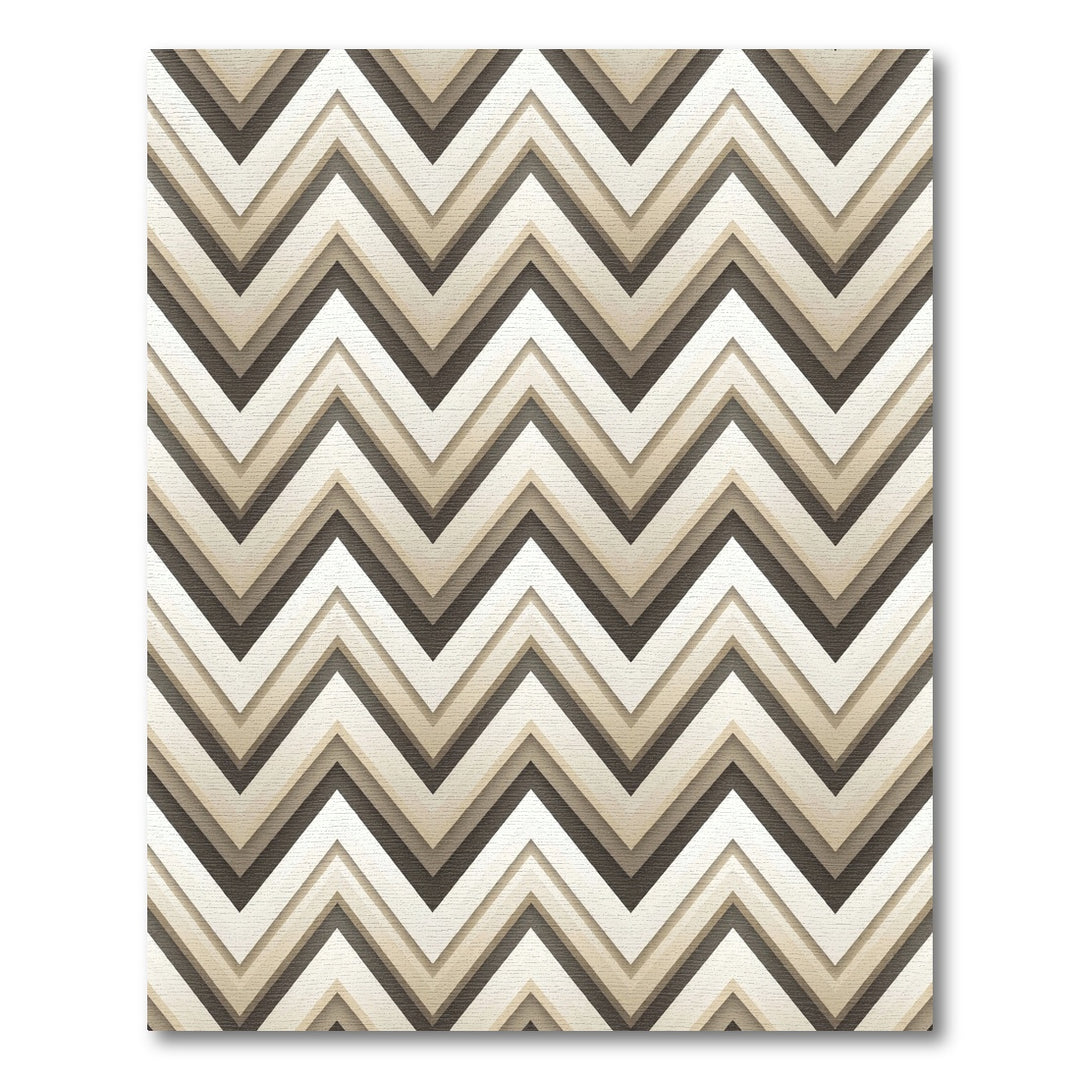 Chevron Cream And Brown Ridge Rug