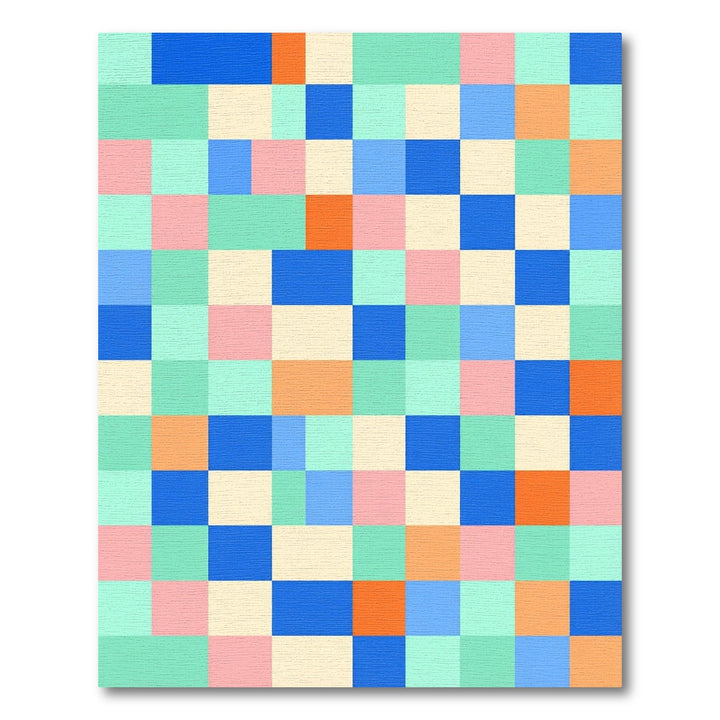 Retro Square Color Block Rug