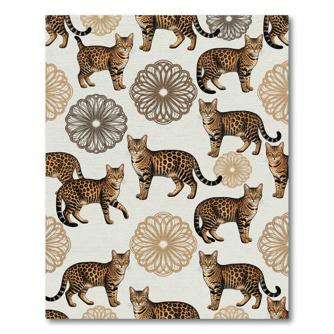 Elegant Bengal Cat Leo Medallion Rug