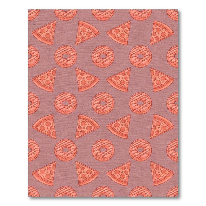 Coral Pizza Donut Repeating Pattern Rug