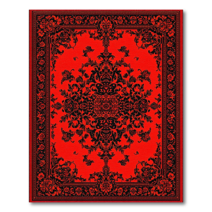 Red Persian Floral Medallion Area Rug