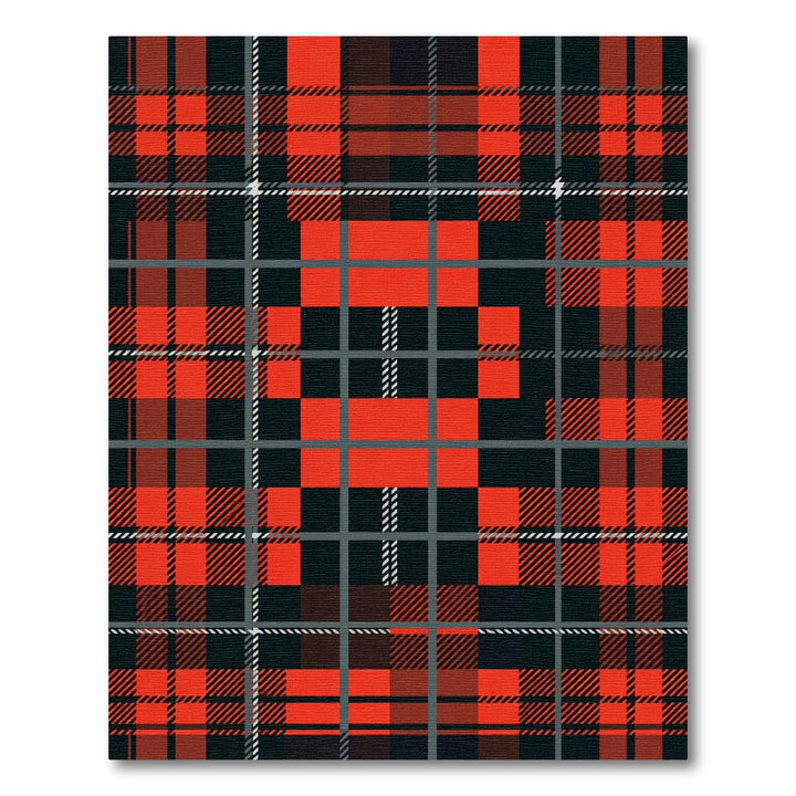 Bold Red Black Plaid Checks Rug