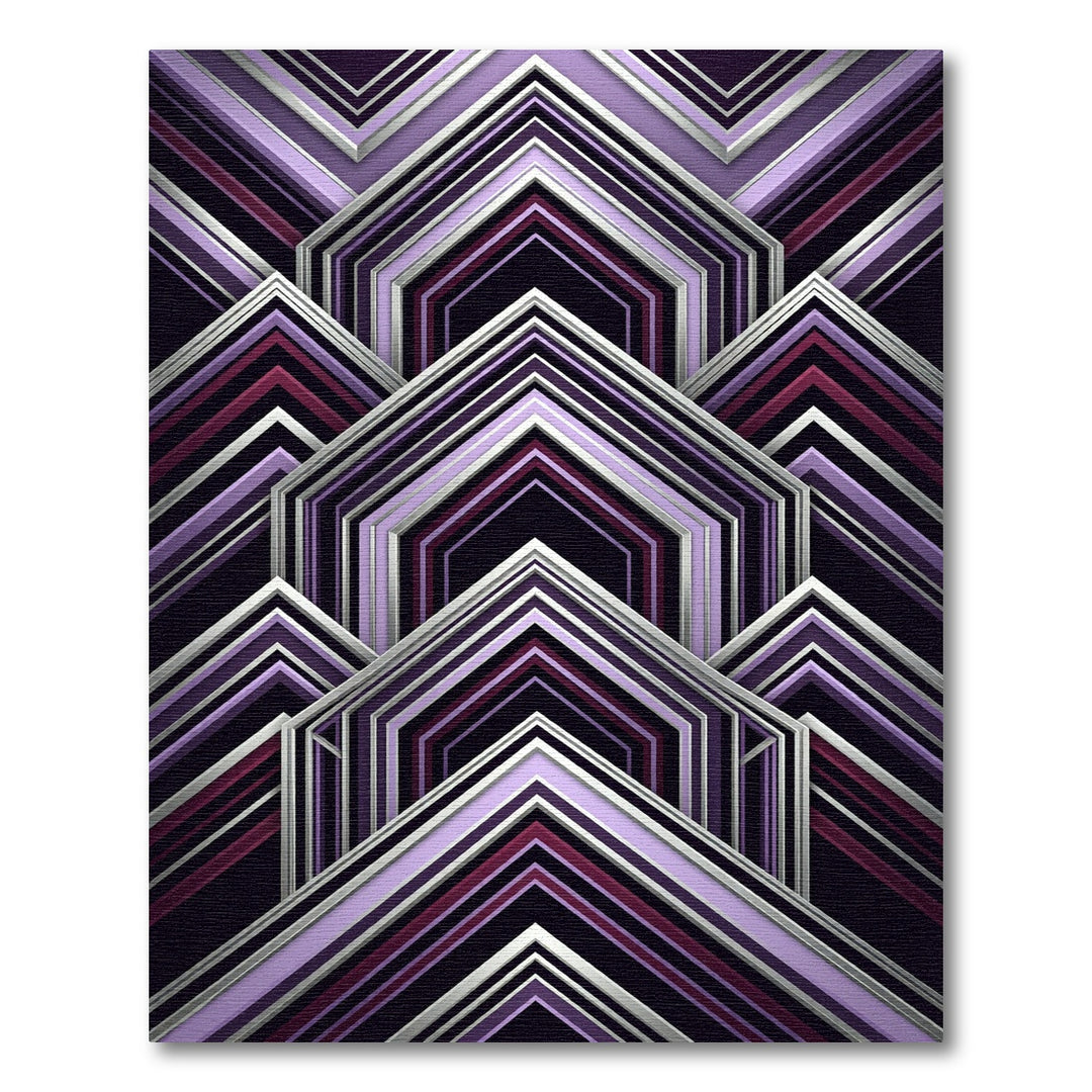 Art Deco Geometric Purple Plum Rug