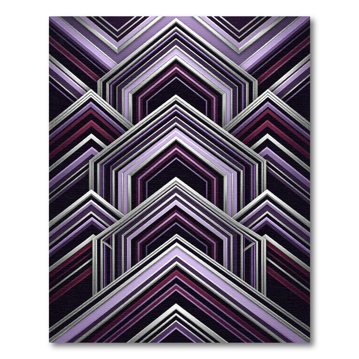 Art Deco Geometric Purple Plum Rug