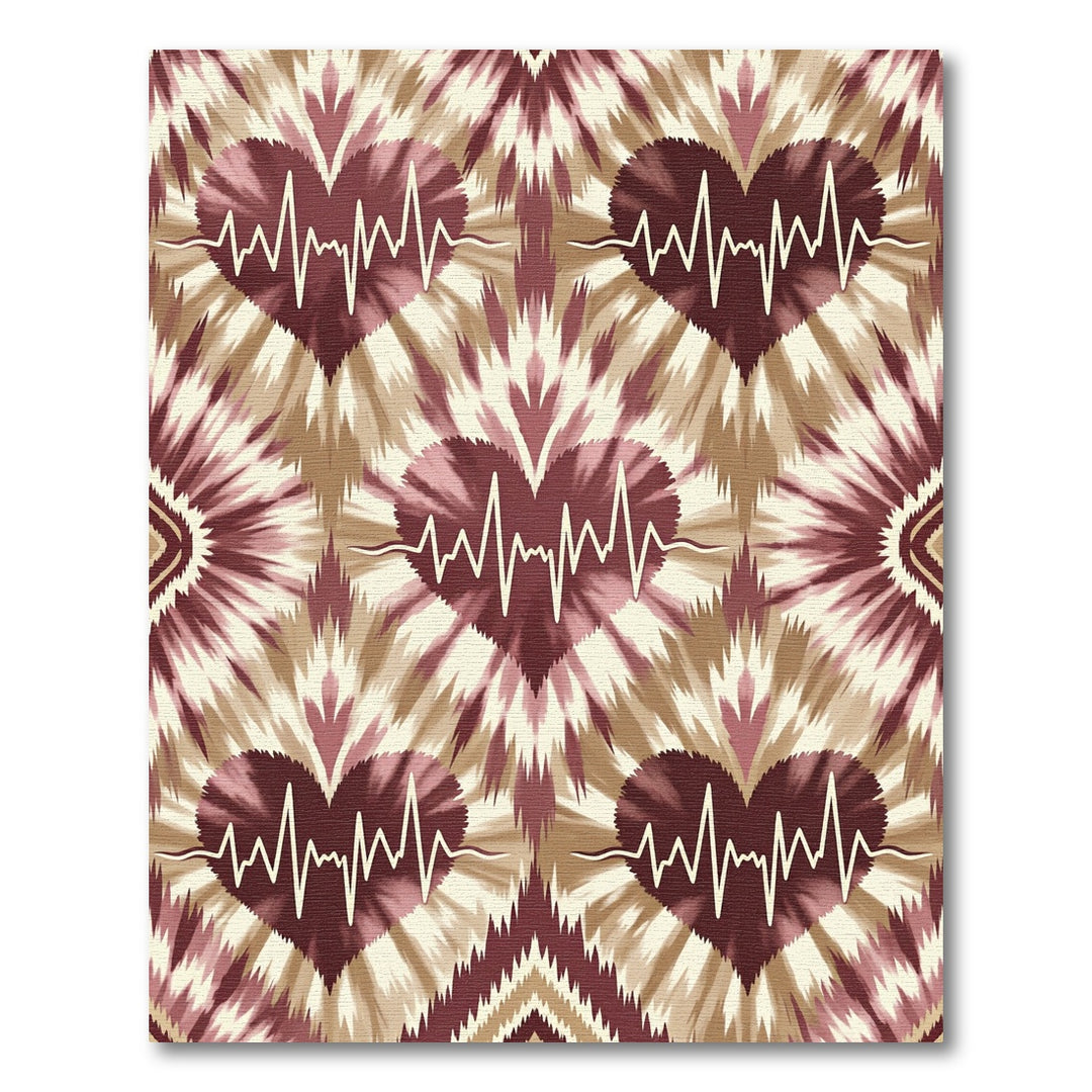 Heartbeat Tie-Dye Crimson Rug