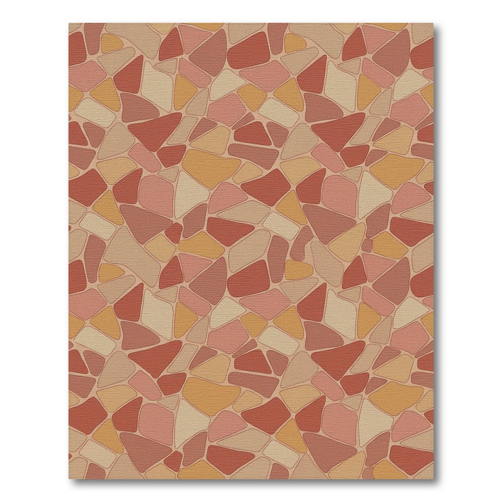 Terracotta Stone Mosaic Irregular Shapes Rug