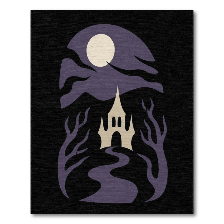 Purple Gothic Castle Area Rug