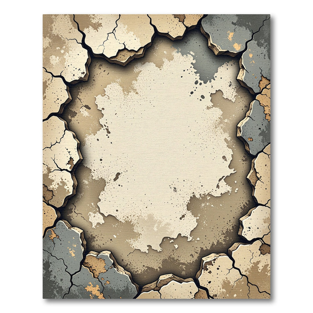 Cracked Earth Abstract Area Rug
