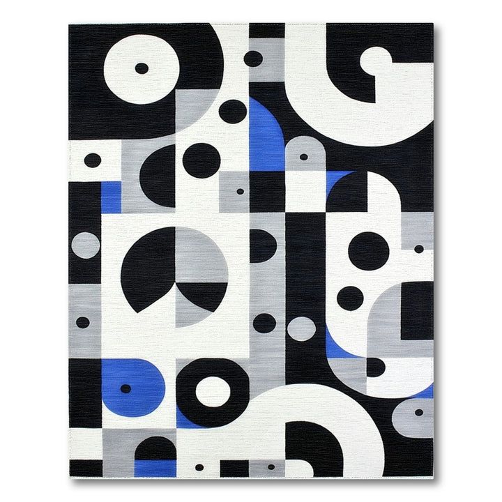 Bold Geometric Black White Area Rug