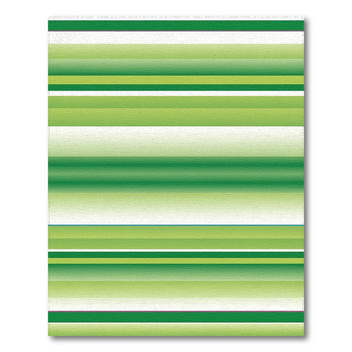 Geometric Modern Green Striped Geometric Area Rug