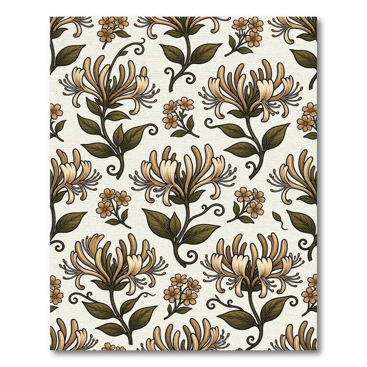 Cream and Gold Floral Vine Rug