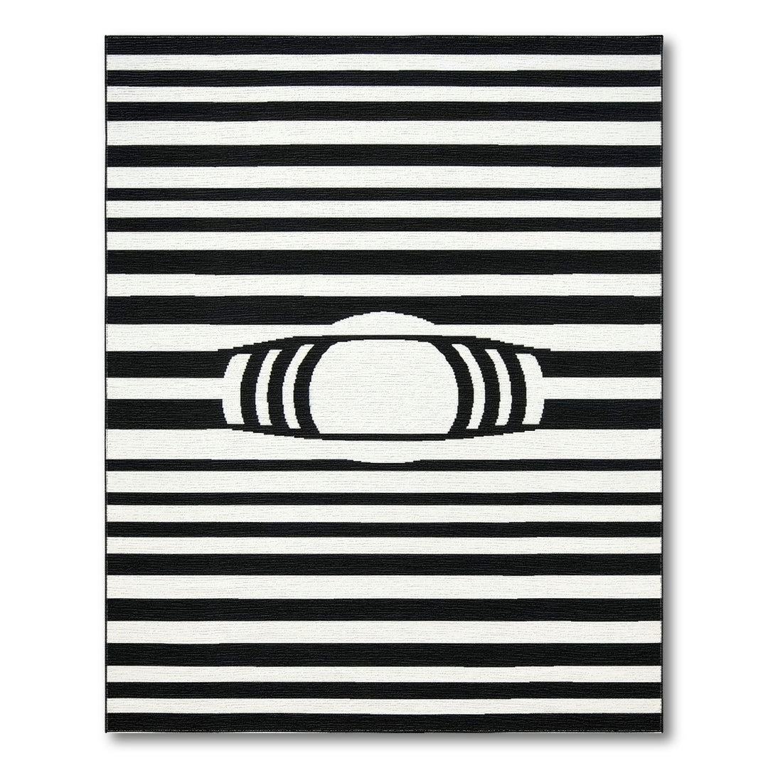 Black White Geometric Area Rug