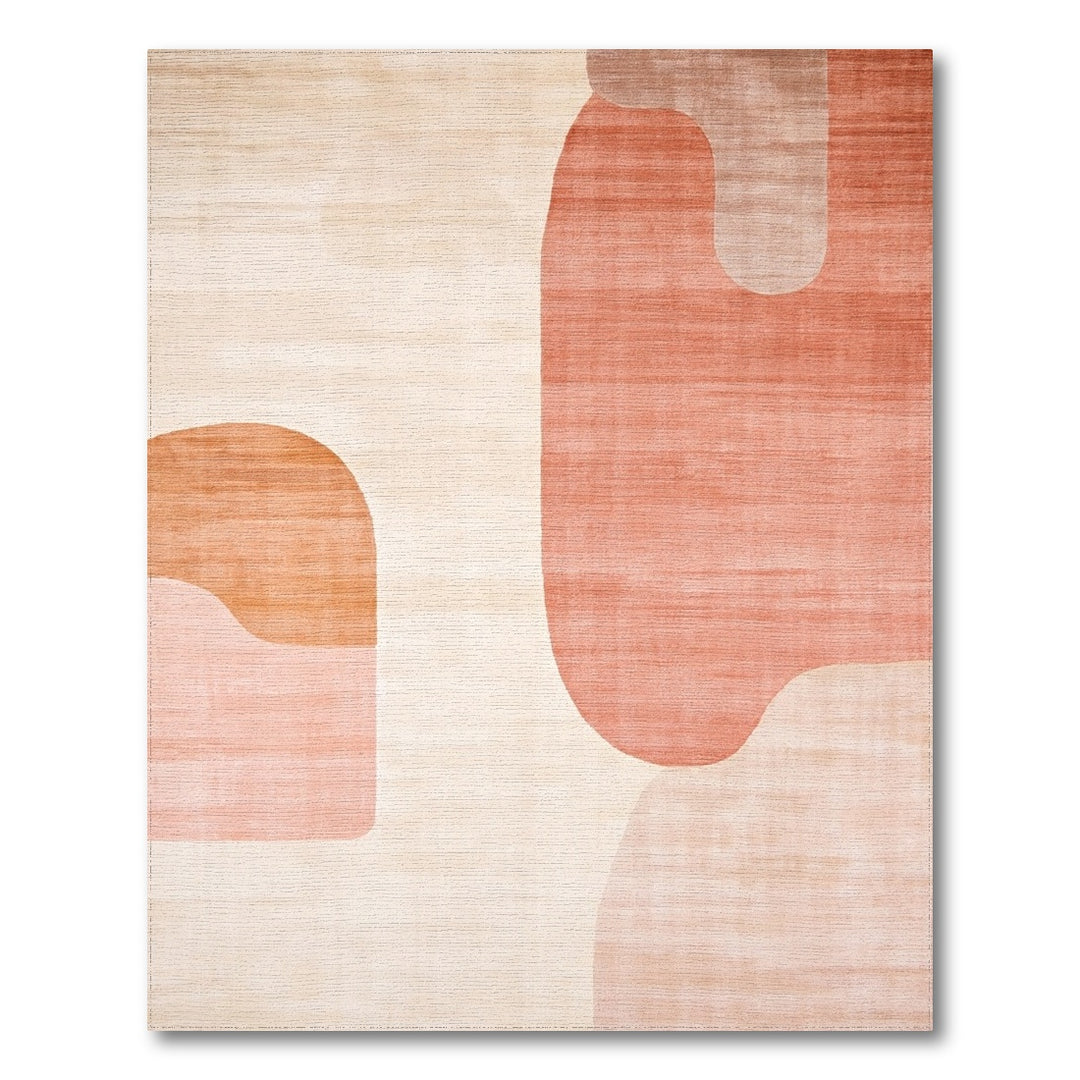 Abstract Beige Coral Area Rug