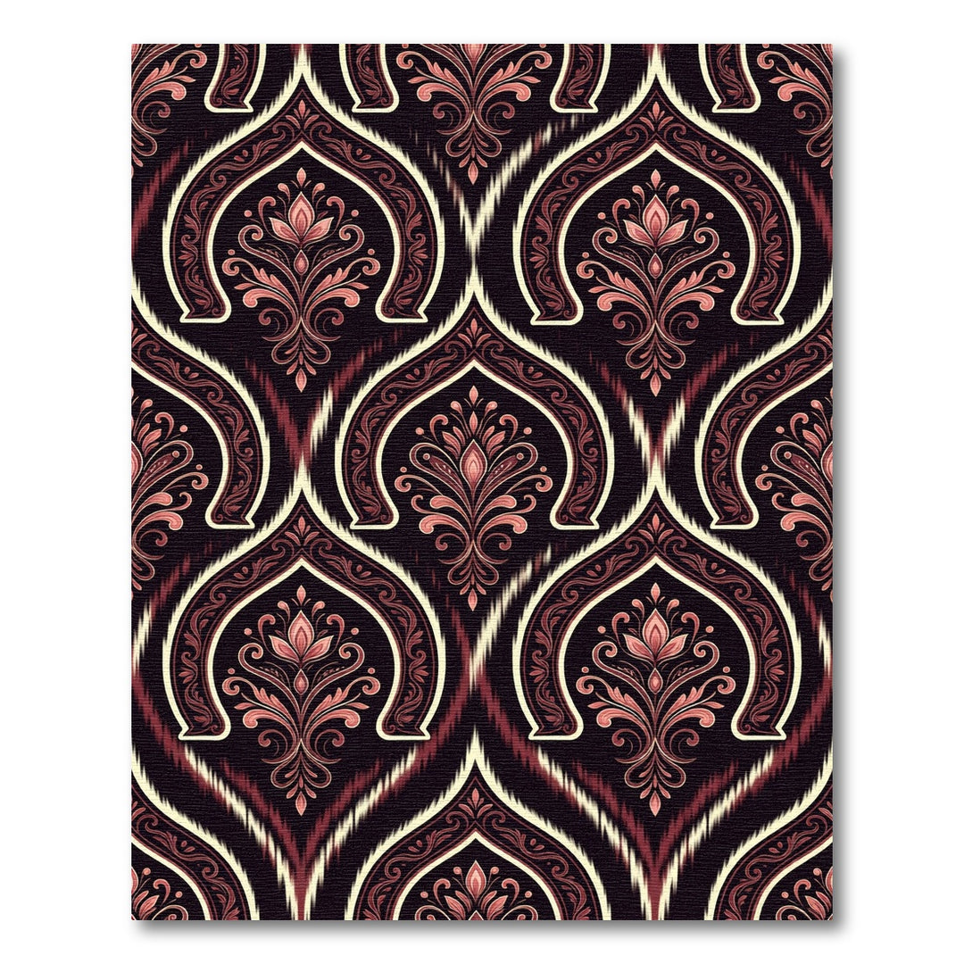 Crimson Floral Arch Ikat Rug