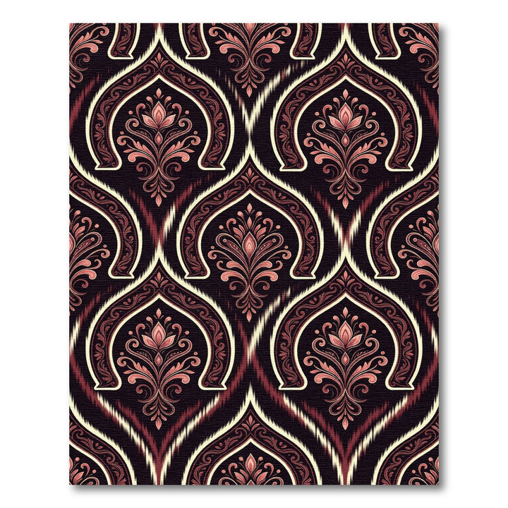 Crimson Floral Arch Ikat Rug