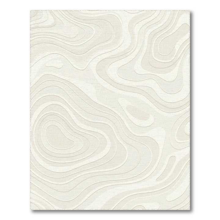 Off White Topographic Waves Rug