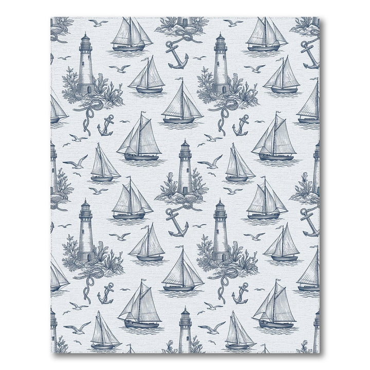 Nautical Lighthouse Sailboat Anchor Collection Rug