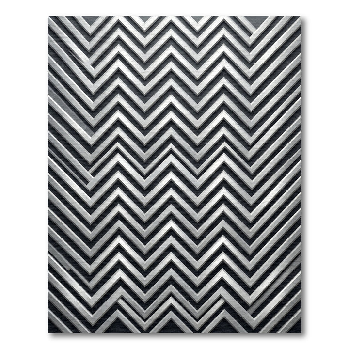 Sleek Silver Zigzag Chevron Rug