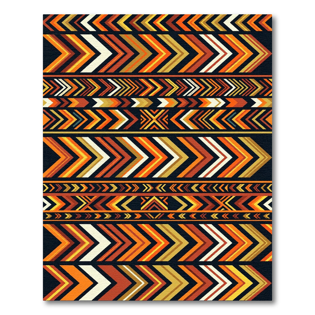 Bold Orange Native Arrow Stripe Rug
