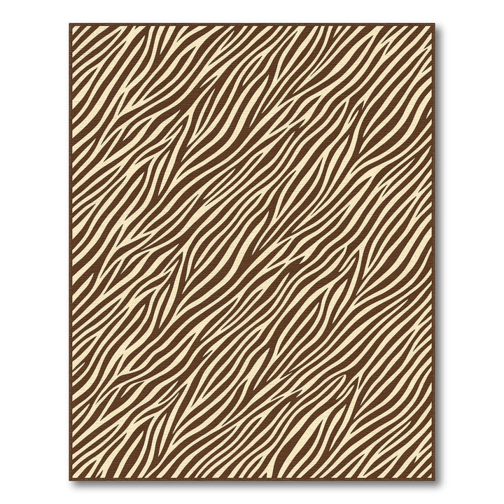 Brown and Tan Brown Zebra Stripe Abstract Area Rug