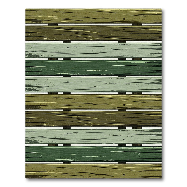 Rustic Green Weathered Wood Planks Rug