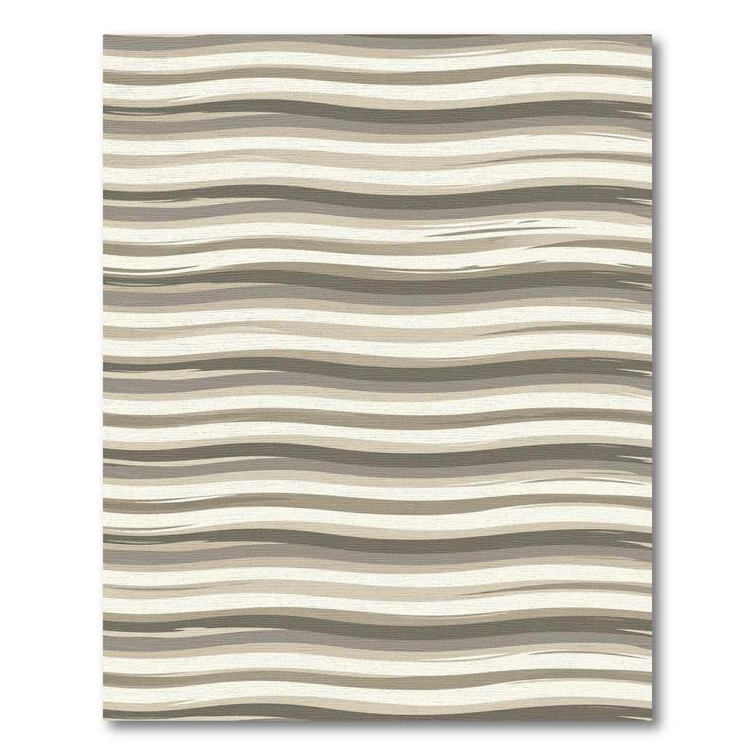 Neutral Wavy Stripe Abstract Rug
