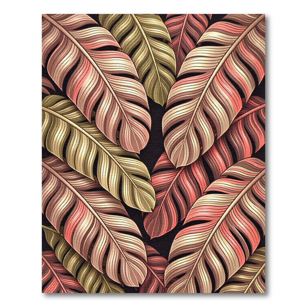 Coral Blush Feathers Overlapping Medley Rug