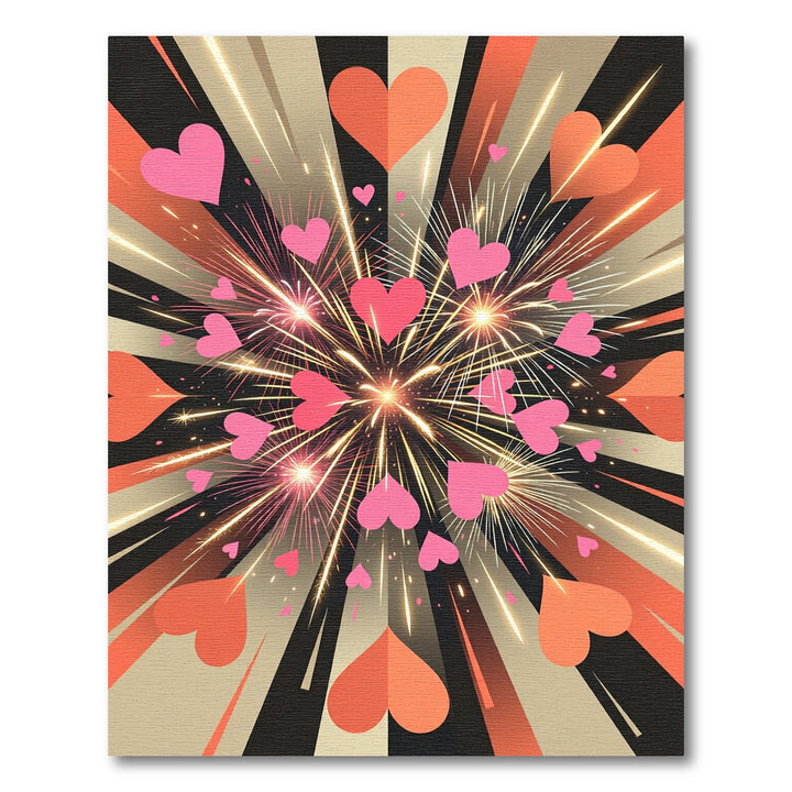 Explosive Hearts Fireworks Rug