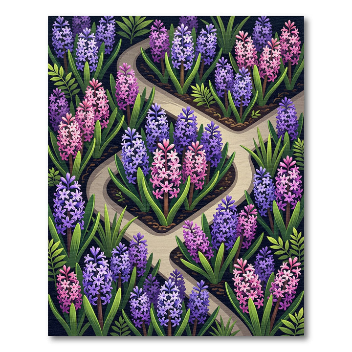 Vibrant Purple Pink Hyacinth Garden Rug