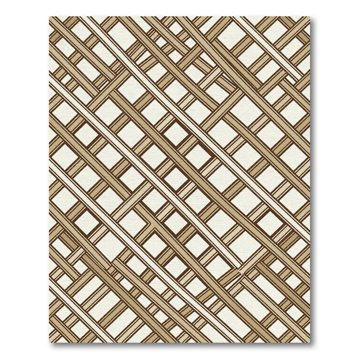 Warm Brown Diagonal Lattice Rug