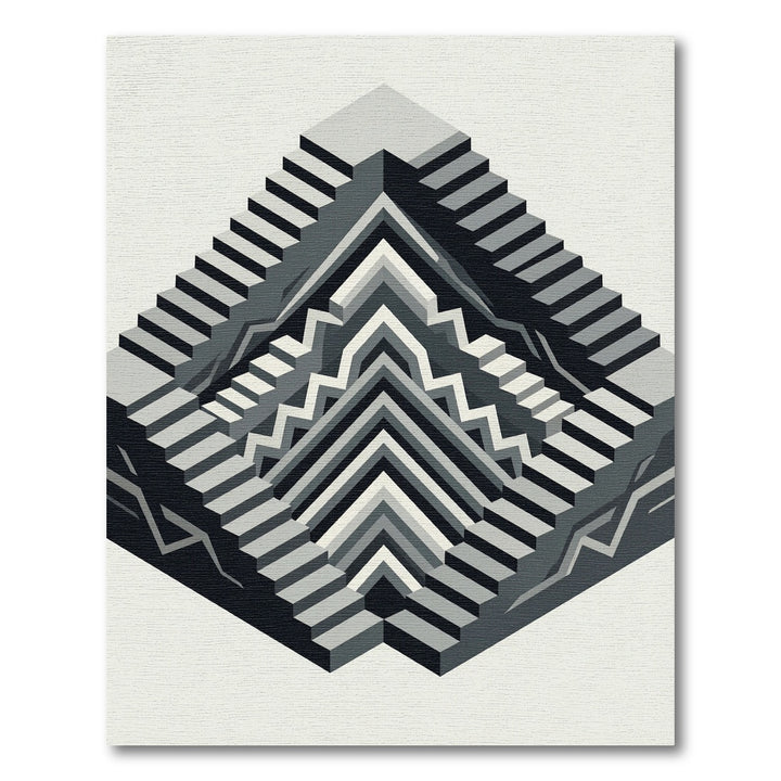 Monochromatic Optical Illusion Staircase Rug