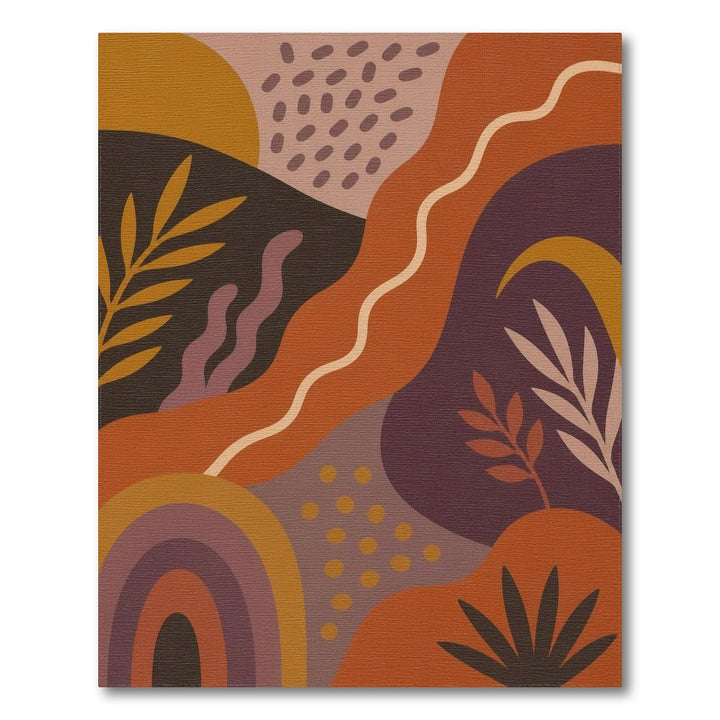 ODIKA Abstract Orange Leaf Area Rug