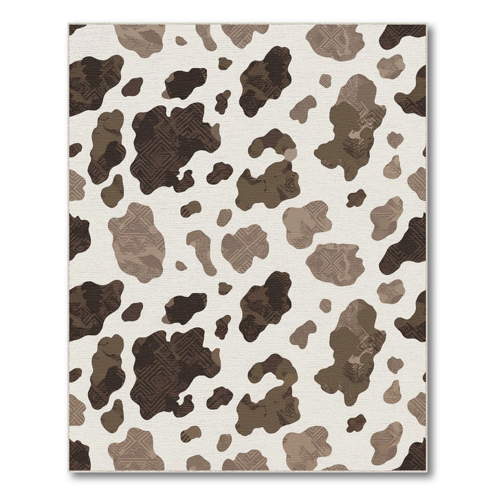 Modern Earthy Cowhide Abstract Patchwork Rug
