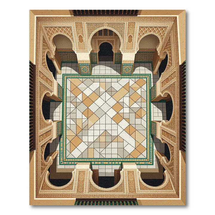 Intricate Geometric Court Courtyard Rug