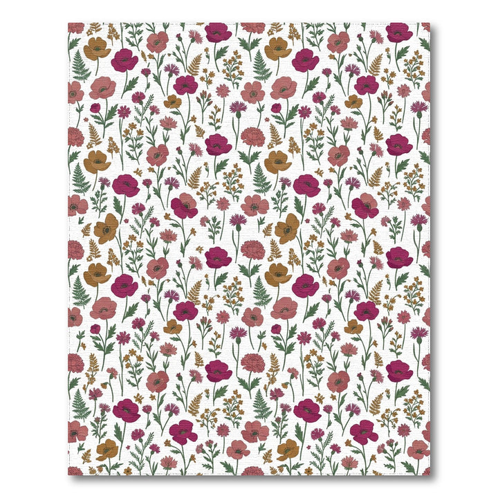 Crimson Burgundy Floral Meadow Rug