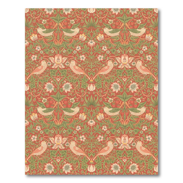Terracotta Birds Strawberry Meadow Art Nouveau Rug