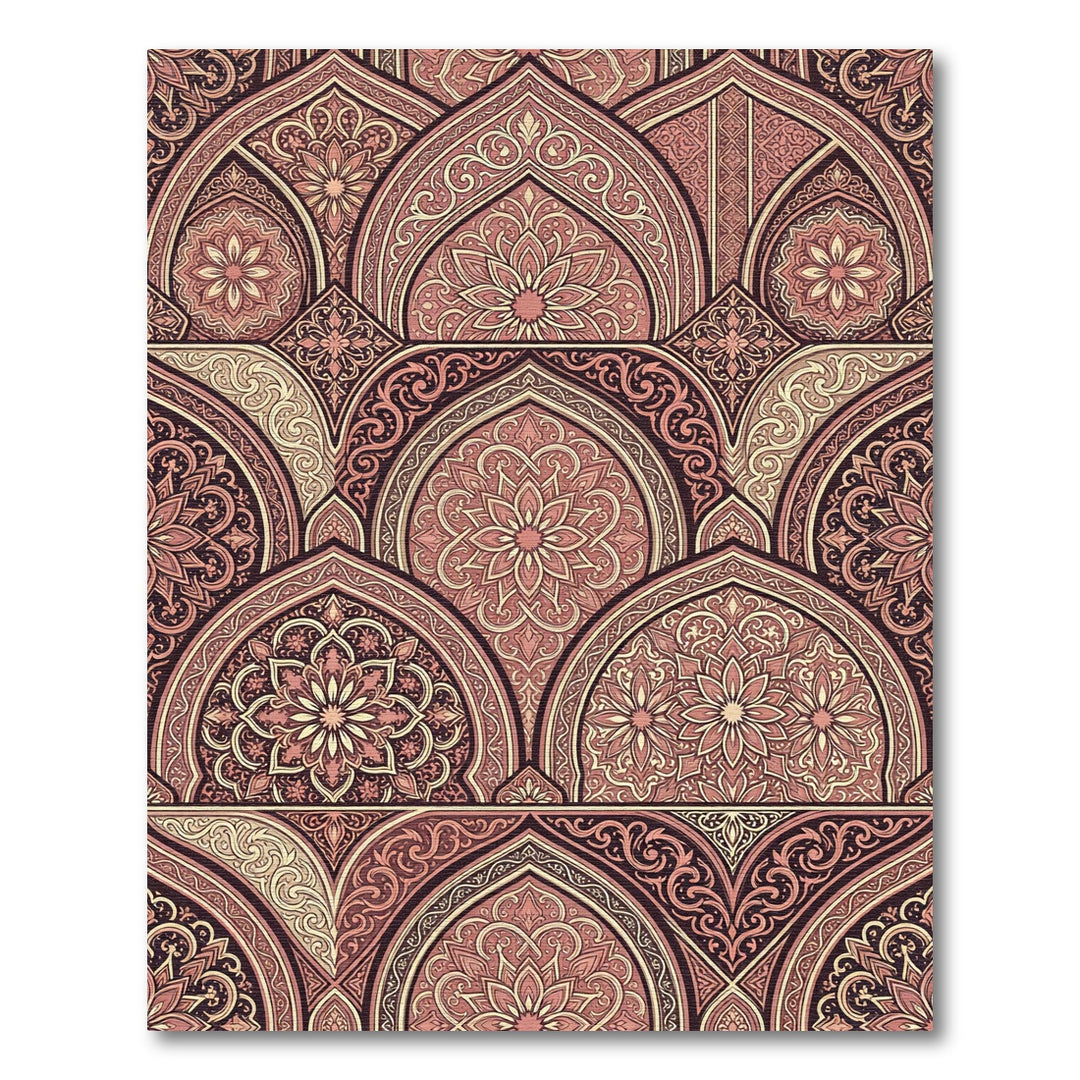 Rose Gold Medallion Archways Composition Rug