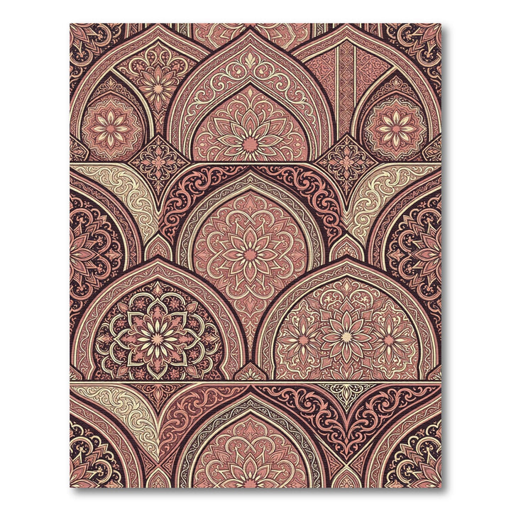 Rose Gold Medallion Archways Composition Rug