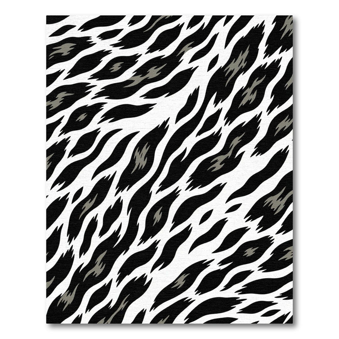 Black And White Jagged Stripes Rug