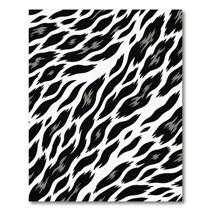 Black And White Jagged Stripes Rug