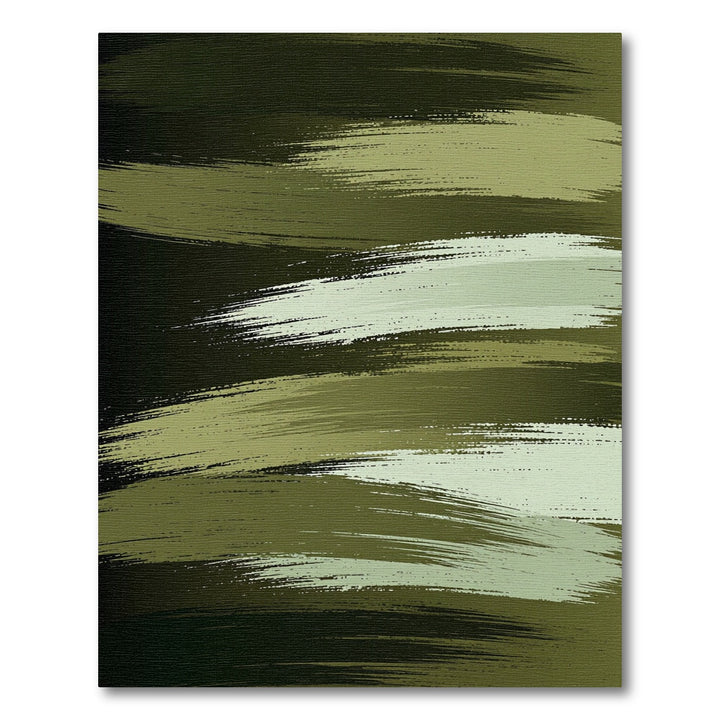 Abstract Olive Brushstroke Rug
