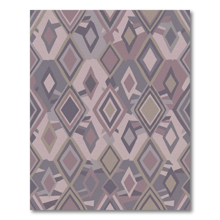Muted Mauve Diamond Geometric Array Rug